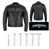 Men's Scooter Jacket w/ Reflective Skulls - Cycle Clear