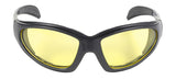 Chopper Style Glasses(Black Frame/Yellow Lens) by Pacific Coast - Cycle Clear