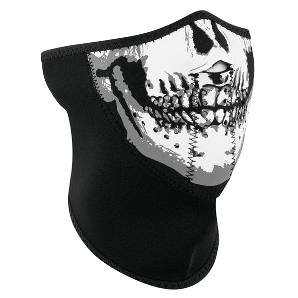 Half Face Mask - Neoprene - Skull Face By ZAN Headgear - Cycle Clear