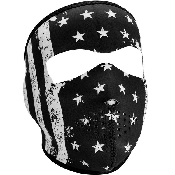 Full Face Mask - White Vintage Flag By ZAN Headgear - Cycle Clear