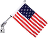 US Flag With Flagpole Mount - Cycle Clear