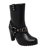 Women's Heeled Boots W/Studs - Cycle Clear