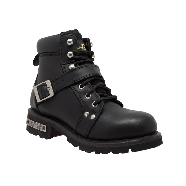 Women's YKK Zipper Black Biker Boots - Cycle Clear