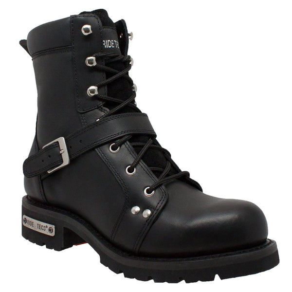 Men's 6" Black Biker Boots